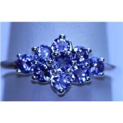 11.80 CTW TANZANITE RING .925 STERLING SILVER