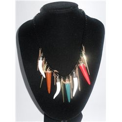 251CTW MULTICOLOR TOOLS BRASS NECKLACE;18INCH