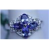 Image 1 : 12.10 CTW TANZANITE AND DIAMOND RING .925 STERLING SILV