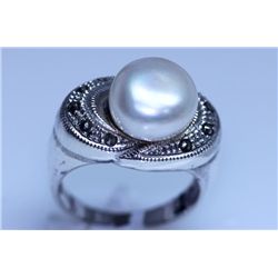 30.65 CTW PEARL ANTIQUE LOOKING JEWELRY .925 STERLING S