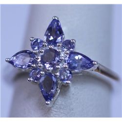 11.60 CTW TANZANITE RING .925 STERLING SILVER