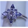 Image 1 : 11.60 CTW TANZANITE RING .925 STERLING SILVER