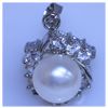 Image 1 : 16.00 CTW WHITE PEARL AND CZ PENDANT