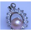 Image 1 : 18.20 CTW PEACH PEARL AND CZ PENDANT