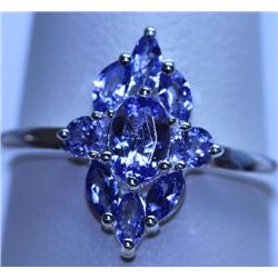 11.70 CTW TANZANITE RING .925 STERLING SILVER