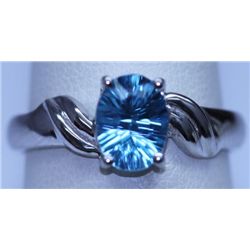 14.00 CTW BLUE TOPAZ RING .925 STERLING SILVER