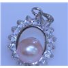 Image 1 : 16.90 CTW PEACH PEARL AND CZ PENDANT