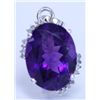 Image 1 : 14.80 CTW AMETHYST AND DIAMOND PENDANT .925 STERLING SI