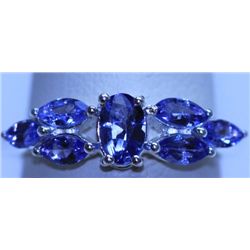 10.85 CTW TANZANITE RING  .925 STERLING SILVER