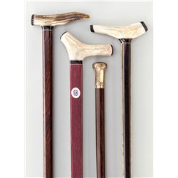 Lot of 4 Custom-Made Men's Walking Sticks