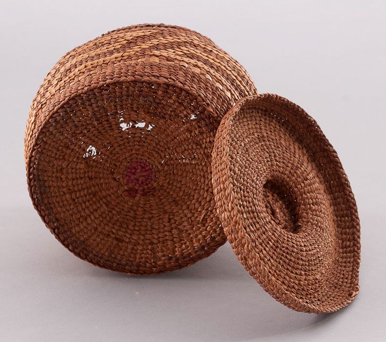 Tsimshian Twined Basket with Lid