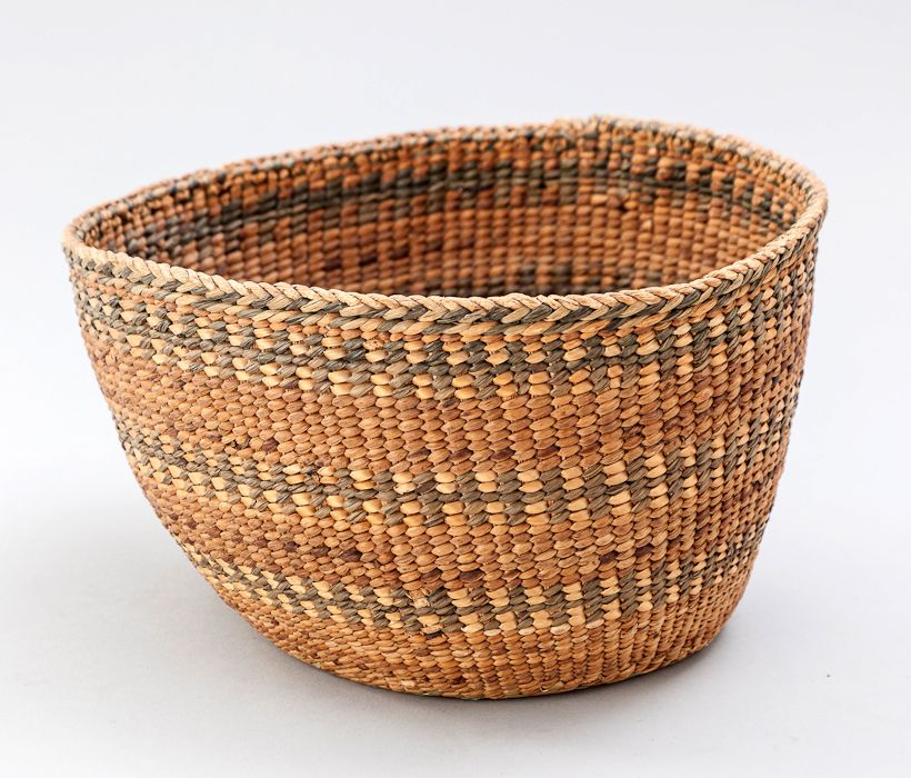 Puyallup River Indian Twined Basket