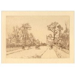 Camille Pissarro etching "Sydenham"