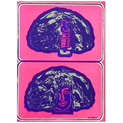 Larry Rivers original lithograph "Hut can be a Hairdo"