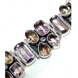 Smokey Quartz & Pink Amethyst Bracelet