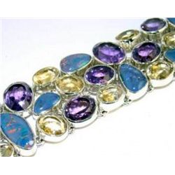 Fire Opal, Amethyst and Citrine Bracelet