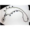 Image 3 : 14K GOLD DIAMOND AND BLUE SAPPHIRE NECKLACE
