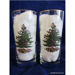 15 oz. Highball Glasses w/Gold Rim (Set of 2)