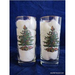 15 oz. Highball Glasses w/Gold Rim (Set of 2)