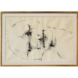 Leonard Baskin, untitled (Head), Ink Drawing
