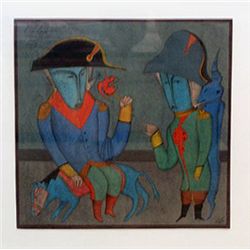Mihail Chemiakin, Untitled - Two Soldiers, Lithograph