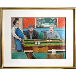 David Azuz, Pool Hall, Oil Painting