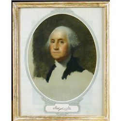 VINTAGE FRAMED PRINT OF GEORGE WASHINGTON-FRAMED
