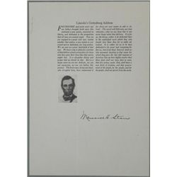 Broadside Gettysburg Address Signed by Maurice H. Stans