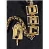 Image 2 : Antique Pocket Watch Chain w/Musical Note Fob & Letters