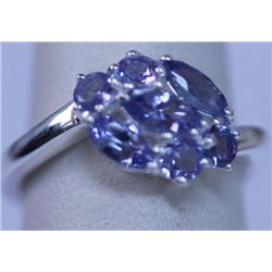 10.55 CTW TANZANITE RING .925 STERLING SILVER