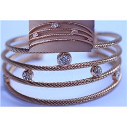 ROSED BRASS CZ BANGLE