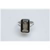 Image 1 : NATURAL 25.00 CTW SMOKY TOPAZ EMERALD CUT RING .925 STE