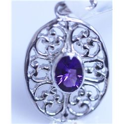 20.25 CTW AMETHYST PENDANT .925 STERLING SILVER