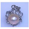 Image 1 : 14.45 CTW PEACH PEARL AND CZ PENDANT