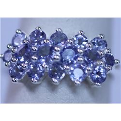 13.30 CTW TANZANITE RING .925 STERLING SILVER