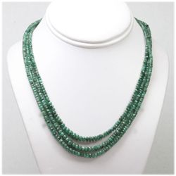 Emerald round 3 rows 150.34 ctw Necklace