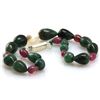 Image 1 : Natural Emerald, Ruby Teardrop Pearl Bracelet 69.72 ctw