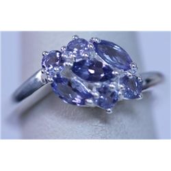 13.35 CTW TANZANITE RING .925 STERLING SILVER