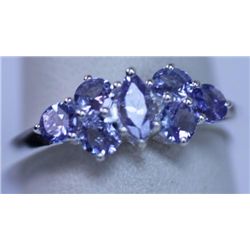 11.05 CTW TANZANITE RING .925 STERLING SILVER