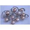 PEACH PEARL AND CZ BROOCH