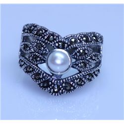 30.75 CTW PEARL ANTIQUE LOOKING JEWELRY .925 STERLING S