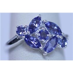 10.65 CTW TANZANITE RING .925 STERLING SILVER