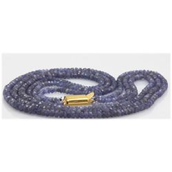Natural 143.03ctw Tanzanite Graduated 3 Rows Necklace