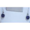 Image 1 : 21.75 CTW TANZANITE DANGLING EARRING .925 STERLING SILV