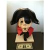 Image 1 : PIRATE CAPTAIN SKULL WITH HAT COLLAR AND EYE PATCH ANIMATRONIC HEAD HORROR PROP