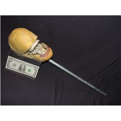 PUPPET HEAD WITH WORKING JAW AND SEVERAL MORTARS