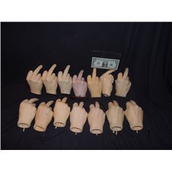 HUGE LOT OF SEVERED F??K YOU HANDS GIVING THE FINGER INCLUDING HERO