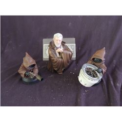 STAR WARS OBI WAN KENOBI & JAWAS GENTLE GIANT FIGURE BUSTS
