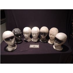 HUGE LOT OF 7 USED MASK & WIG FORM STANDS