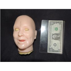 ANIMATRONIC PUPPET UNUSED SILICONE FULL HEAD SKIN 1 LARGE DOLL SIZE UNKNOWN PRODUCTION